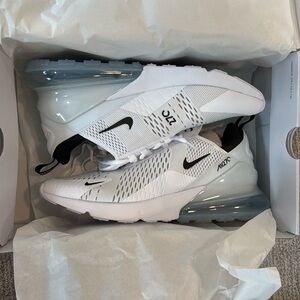 Brand new, in the original box, white Air Max 270. Never warn. Size 12.5